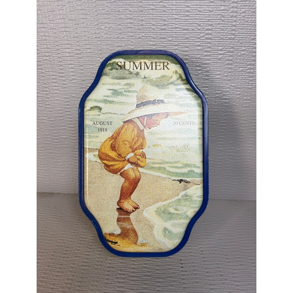 Good Housekeeping Vintage Tin August 1918 Summer Cover Art Scalloped Metal Box